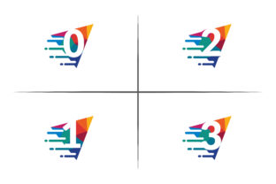 0123 Colorful Mosaic Logo: Vibrant Vector Design