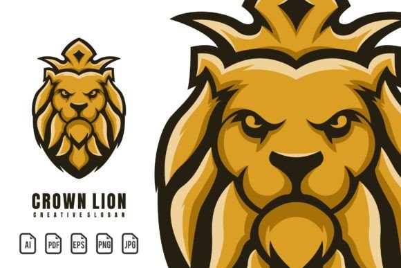 Crown Lion Mascot Logo: A Versatile Design Asset