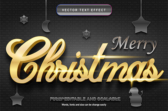 Editable Christmas Text Vector for Festive Designs
