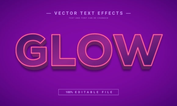 Glow Text Effect: 100% Editable EPS for Dynamic Designs