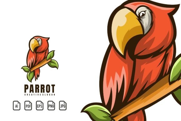 Parrot Mascot Logo: Dynamic Vector Template for Creators