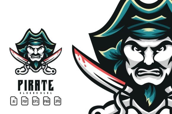 Pirate Mascot Logo: Bold Vector Design for Dynamic Projects