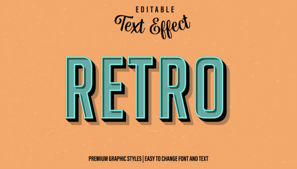 Retro Graphic Style for Illustrator: Editable Text Effects