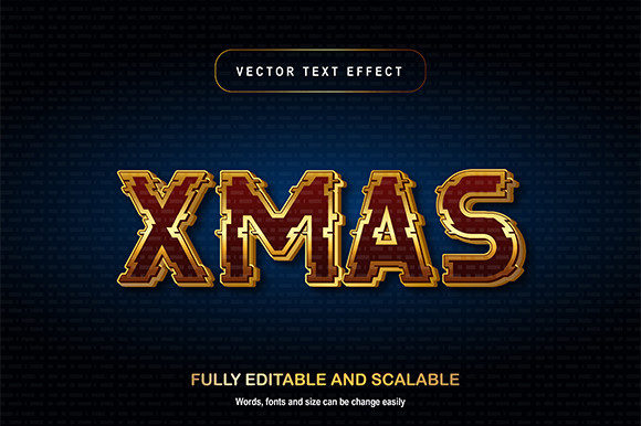 X-mas Text: 3D Editable Christmas Font for Designers